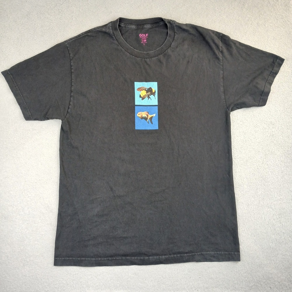 Golf Wang Flower Boy T-Shirt Mens Large Black Tour Bee Goldfish Vince Staples